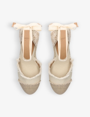 Castaã±er Catalina Wedge Espadrilles In Cream