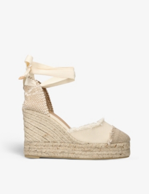 Saint Laurent Espadrille Loafers in Cream Canvas White Cloth ref