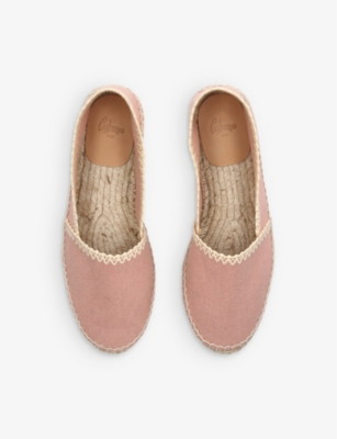Shop Castaã±er Womens Pink Kellen Embroidered-stitching Woven Espadrilles Eur 38/5 Uk