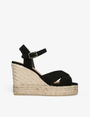 CASTANER: Blaudel cross-strap suede heeled wedges