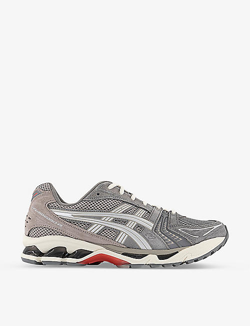 ASICS: GEL-KAYANO 14 panelled leather and mesh mid-top trainers