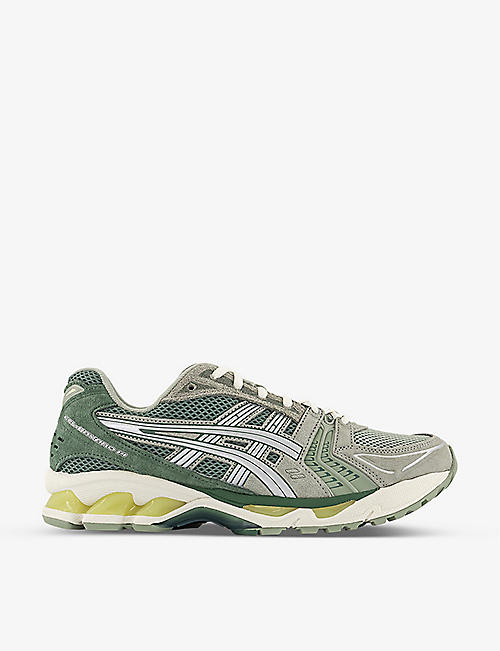 ASICS: GEL-KAYANO 14 panelled leather and mesh mid-top trainers