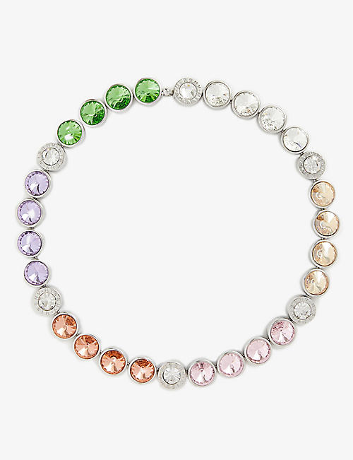 MISBHV: Rainbow Ice crystal-embellished brass necklace