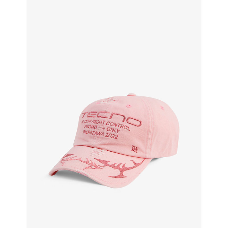Misbhv Womens Pink Techno Brand-embroidered Cotton-twill Baseball Cap