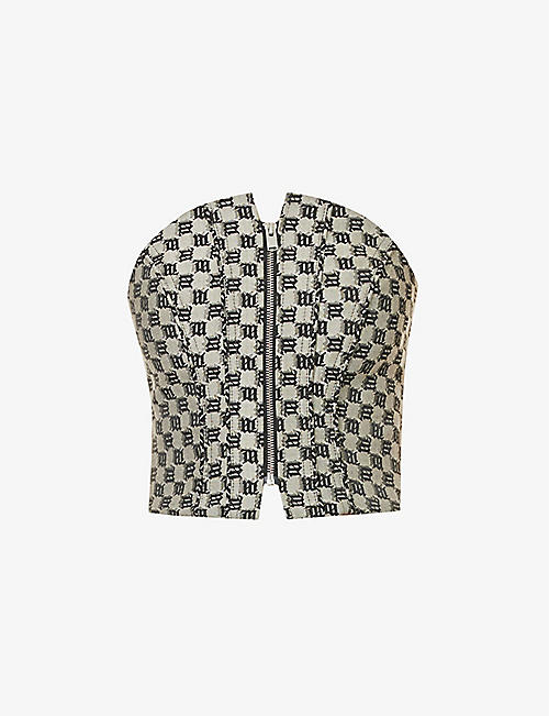 MISBHV: Monogram-patterned slim-fit woven top