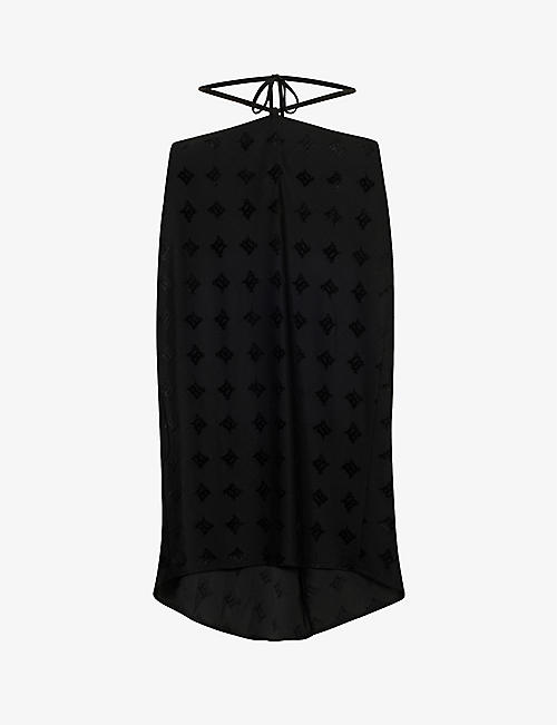 MISBHV: Monogram-pattern slim-fit woven midi skirt