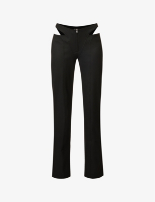 Misbhv Cut-out Straight-leg Trousers In Black