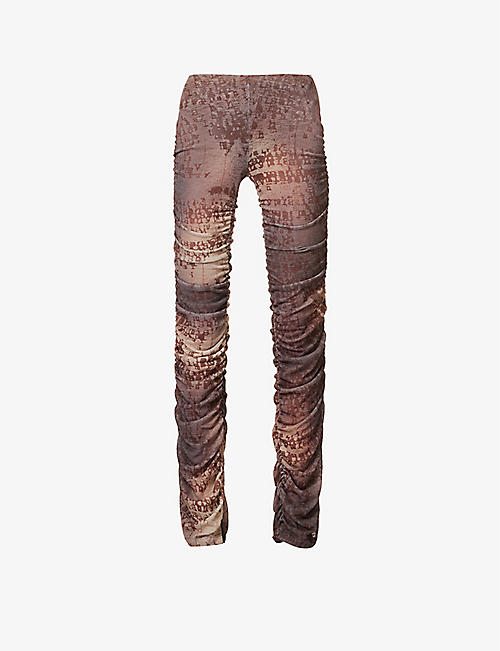 MISBHV: Typewriter straight-leg mid-rise stretch-woven trousers