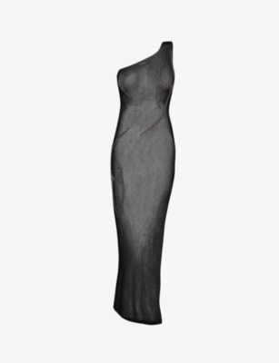 Misbhv Semi-sheer Sleeveless Dress In Navy