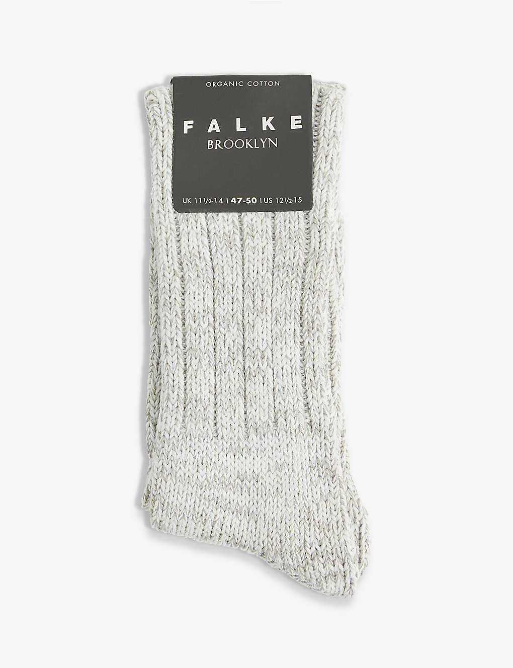 Falke Mens Metal Grey Brooklyn Ankle-rise Stretch-organic-cotton Blend Socks