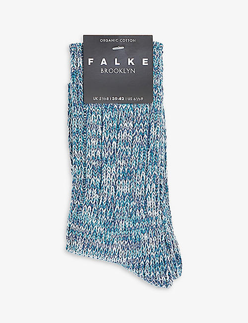 FALKE: Brooklyn cable knit stretch-organic-cotton blend socks