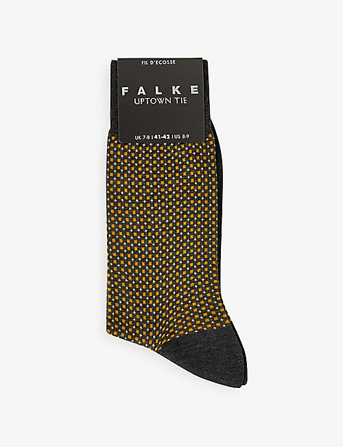 FALKE: Uptown Tie geometric-print cotton-blend socks