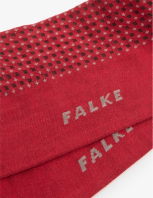 Shop Falke Men's Scarlet Uptown Tie Geometric-print Cotton-blend Socks