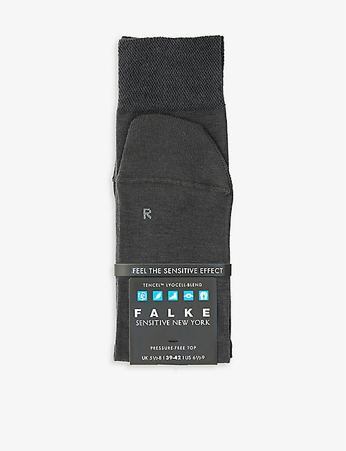 FALKE: Sensitive New York brand-print ankle-rise stretch-woven socks