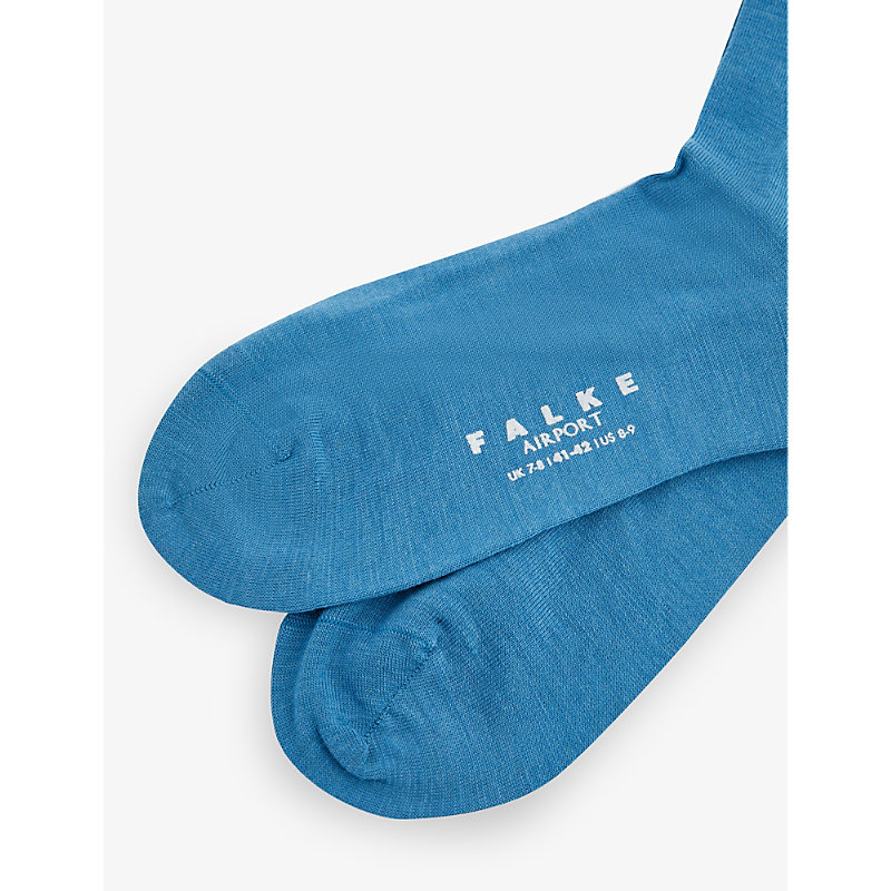 Shop Falke Men's Inkblue Airport Stretch-wool Blend Socks