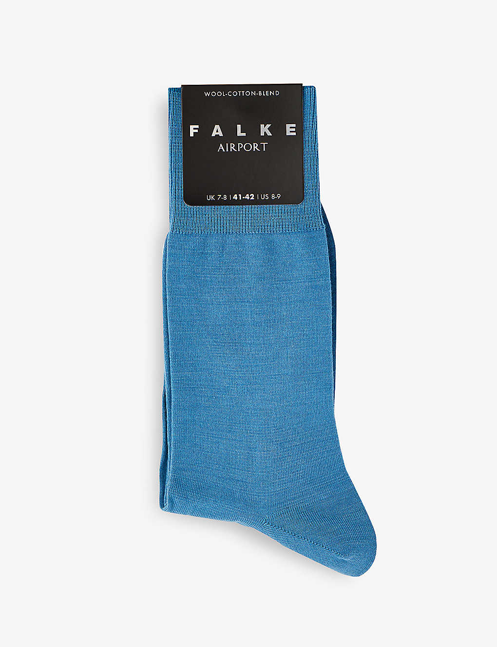 Falke Mens Inkblue Airport Stretch-wool Blend Socks