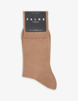 Falke Mens Camel Tiago Ankle-length Stretch-organic-cotton-blend Socks