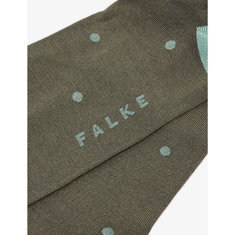 Shop Falke Mens Military Dot Printed Cotton-blend Socks