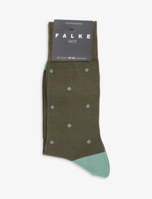 Falke Mens Military Dot Printed Cotton-blend Socks