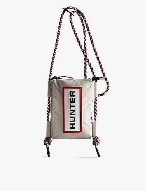 HUNTER: Travel logo-embossed recycled-nylon phone pouch