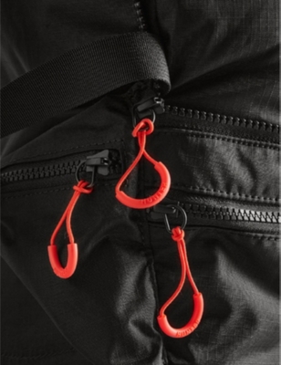 Hunter Travel Two-way Recycled-nylon Backpack In Black/red Box Logo
