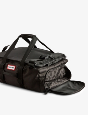 Shop Hunter Weekender Branded Recycled-polyester Duffle Bag In Black