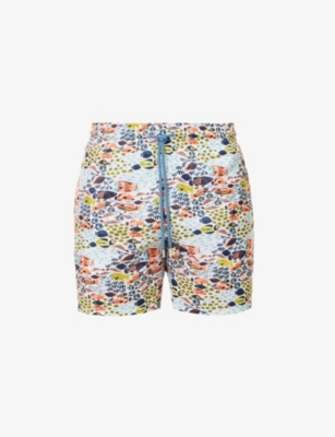 VILEBREQUIN VILEBREQUIN MEN'S BLANC FISH-PRINT DRAWSTRING-WAIST SWIM SHORTS,64796674