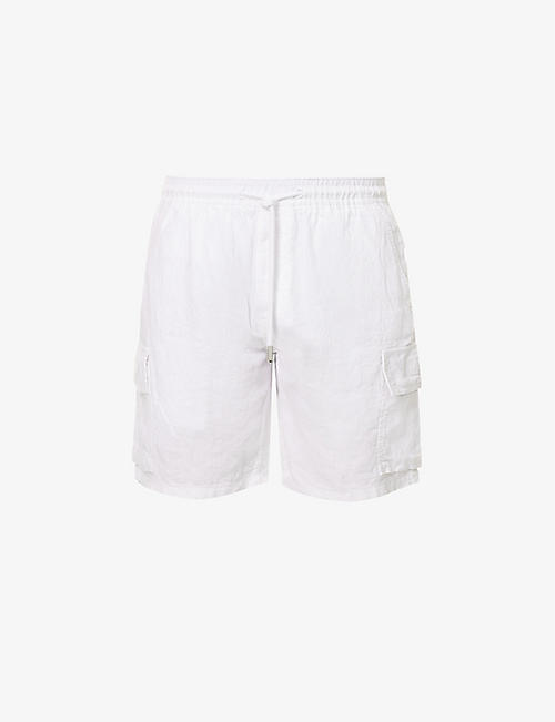 VILEBREQUIN: Logo-patch drawstring-waist linen shorts