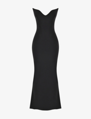 BALENCIAGA Strapless stretch-jersey bustier top