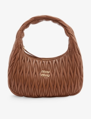 MIU MIU - Matelassé small leather hobo bag | Selfridges.com