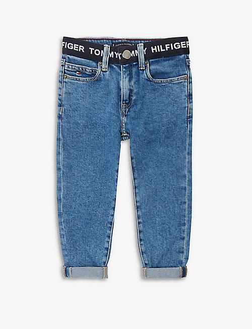 TOMMY HILFIGER: Logo-waistband stretch-denim jeans 4 years