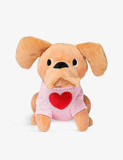 PAPERCHASE: Dog-shaped heart-patch soft toy 10cm