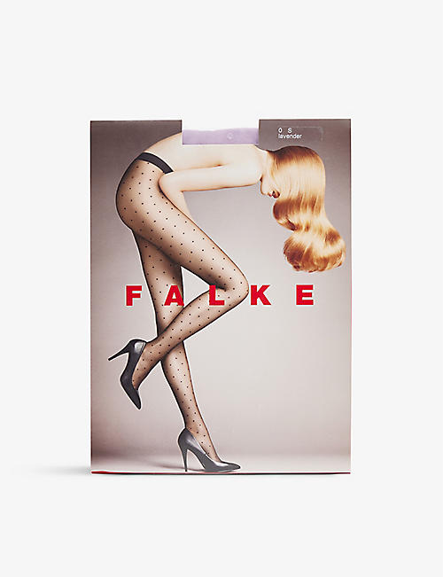 FALKE: Polka-dot semi-sheer stretch-woven tights