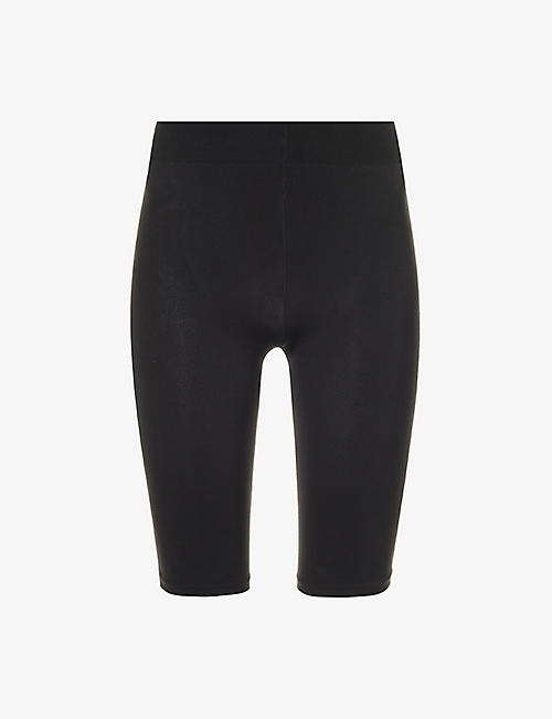 FALKE: High-rise brushed-texture stretch-jersey shorts