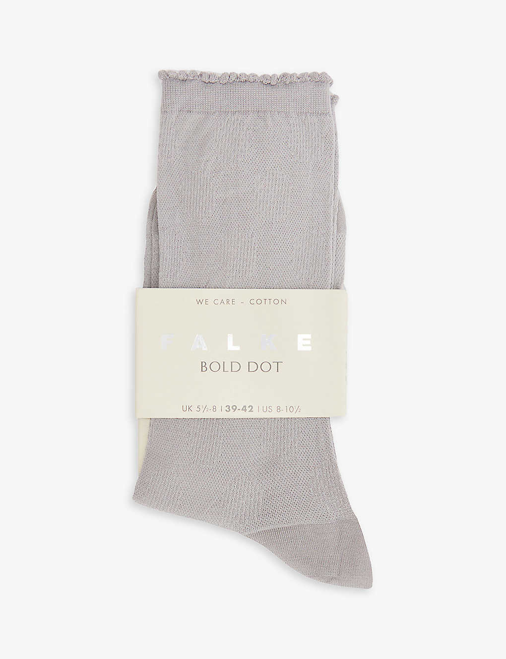 Falke Womens Silver Bold Dot Jacquard-pattern Calf-rise Stretch-organic Cotton-blend Socks