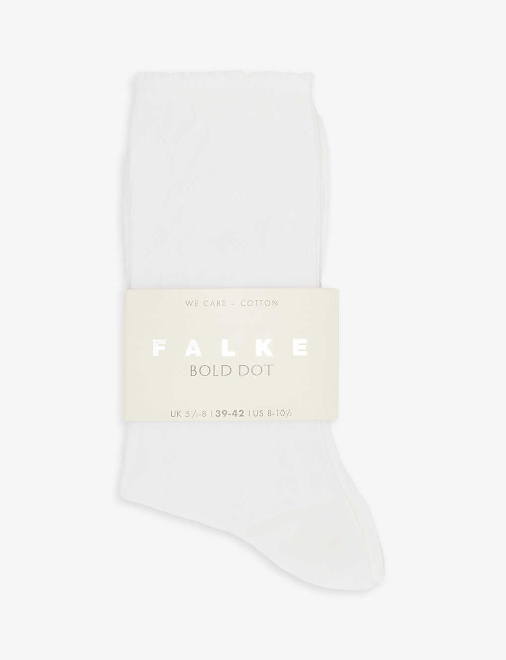 Falke Kids'  Womens White Bold Dot Jacquard-pattern Calf-rise Stretch-organic Cotton-blend Socks