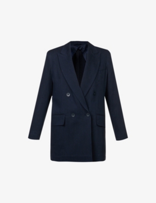 Max Mara Filante Double Breasted Blazer In Navy