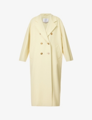 Max Mara Double-breasted Wool-blend Coat In Yellow