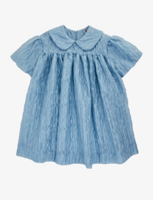 Caroline Bosmans Kids' Pleated Woven Dress 10-18 Years In Sky