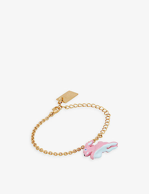 MARNI: Rabbit-charm brass chain bracelet