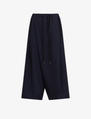 MARNI: Draped wide-leg mid-rise wool trousers