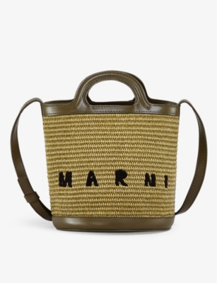 Tan Tropicalia micro leather cross-body bag, Marni