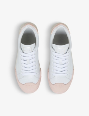 Shop Marni Womens White/light Pink Dada Bumper Toe-cap Leather Trainers