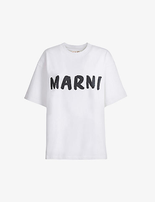 MARNI: Boxy-fit logo-print cotton T-shirt