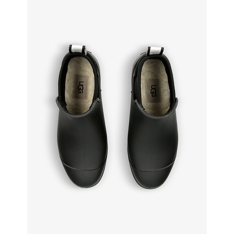 Shop Ugg Womens Black Droplet Rubber Chelsea Boots