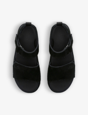 Shop Ugg Women's Black Goldenstar Strappy Suede Sandals