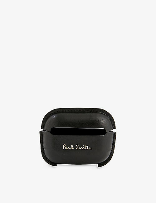 PAUL SMITH: Branded leather-blend AirPod Pro case