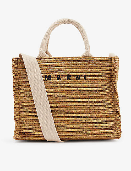MARNI: East West small straw tote bag