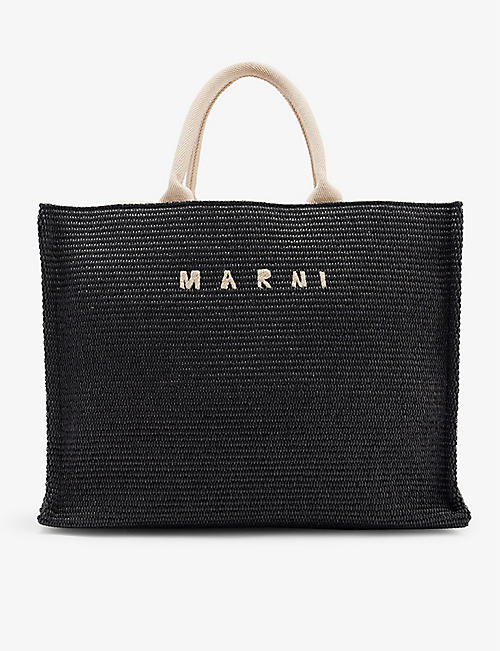 MARNI: East West large straw tote bag