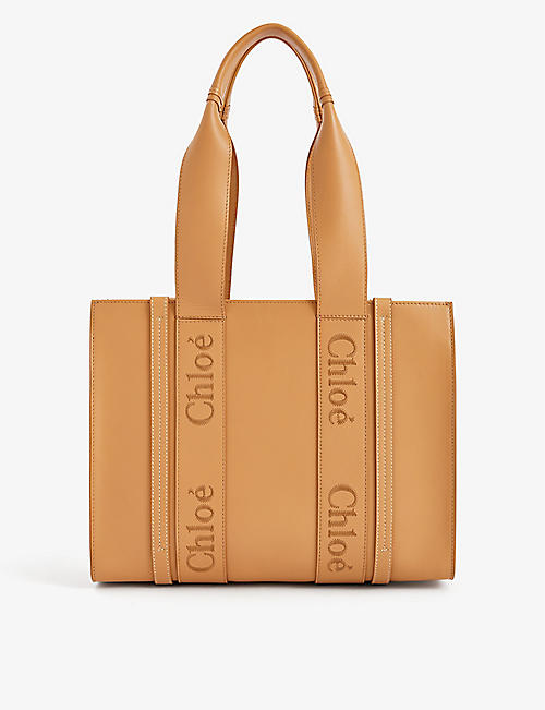 CHLOE: Woody medium leather tote bag